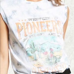 NWT Tie Dye western Graphic tank